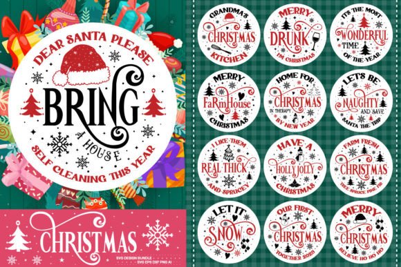 Download Christmas Round Sign Svg Bundle - Bundle Collection
