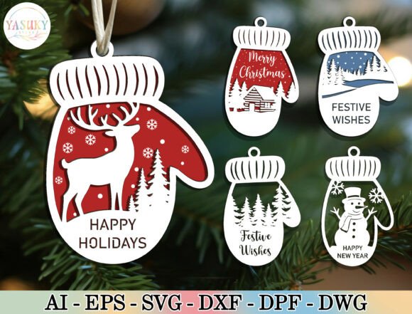 Download Christmas Mitten Ornament SVG Bundle - Bundle Collection