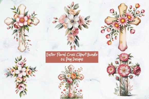 Download Easter Floral Cross Clipart Bundle - Bundle Collection
