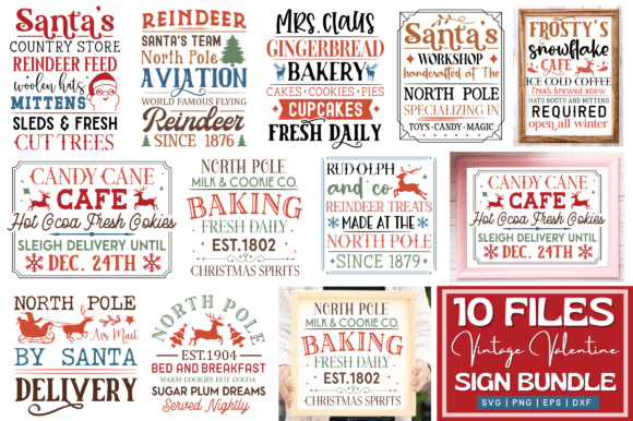 Download Vintage Christmas Sign SVG Bundle - Bundle Collection
