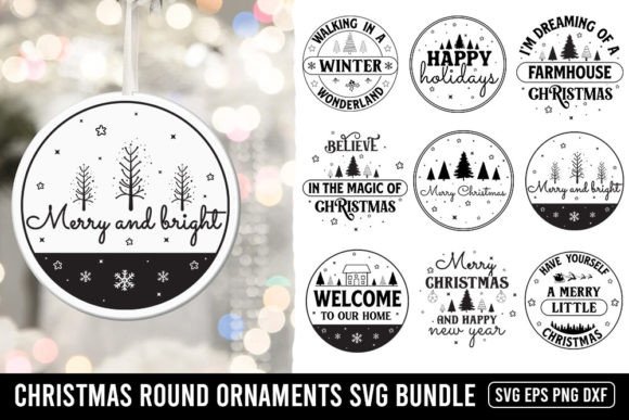 Download Christmas Round Sign SVG Bundle - Bundle Collection
