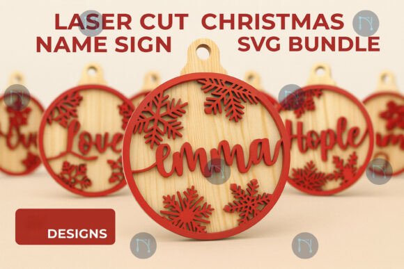 Download Laser Cut Christmas Name Sign SVG Bundle - Bundle Collection