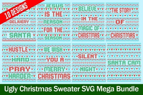 Download Vintage Ugly Sweater SVG Design Bundle - Bundle Collection