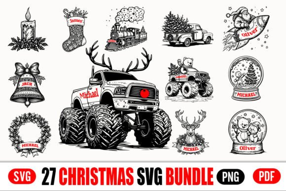 Download 27 Christmas SVG Bundle Festive Designs - Bundle Collection