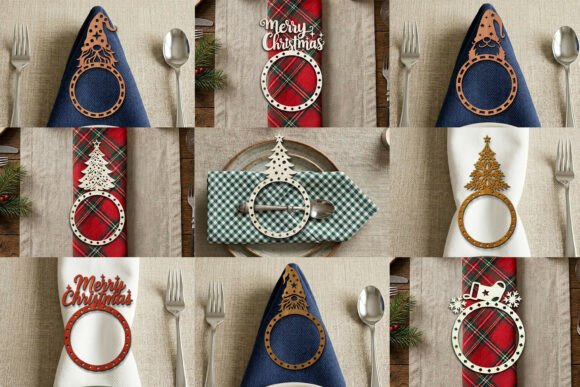 Download Laser Cut Christmas Napkin Ring Bundle - Bundle Collection