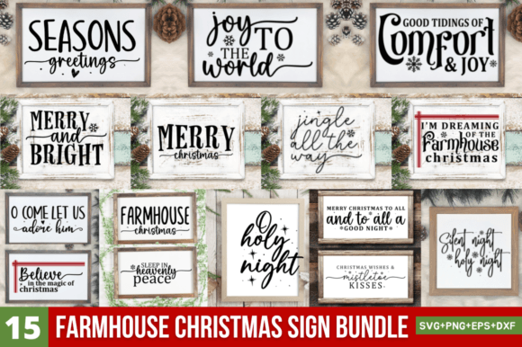 Download Farmhouse Christmas  Sign Bundle - Bundle Collection