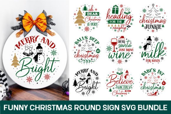 Download Funny Christmas Round Sign Svg Bundle 2 - Bundle Collection