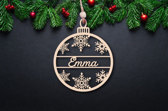 Download Christmas Name Ornament Laser Cut Bundle - Bundle Collection