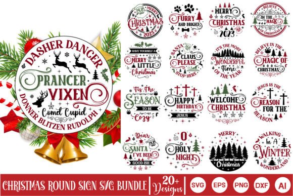 Download Christmas Round Sign SVG Bundle - Bundle Collection