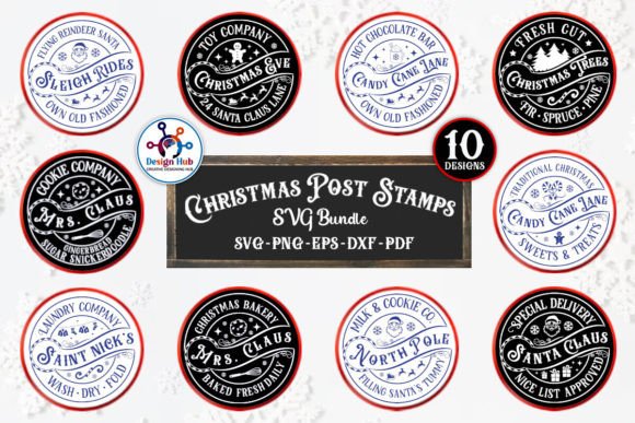 Download Stamp Christmas Round Sign SVG Bundle - Bundle Collection