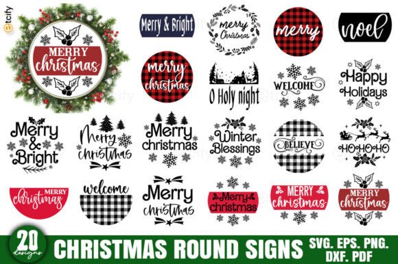 Download Christmas Round Sign Svg Bundle - Bundle Collection