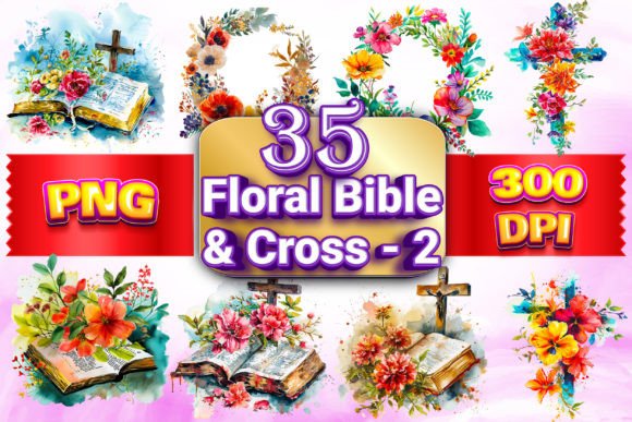 Download Floral Bible &amp; Cross Clipart Bundle 2 - Bundle Collection