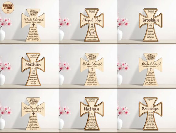 Download Bundle Baptism Cross Plaque SVG - Bundle Collection