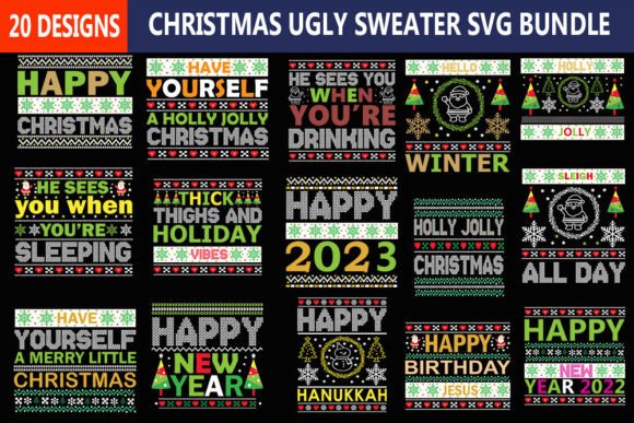Download Christmas Ugly Sweater Svg Bundle - Bundle Collection