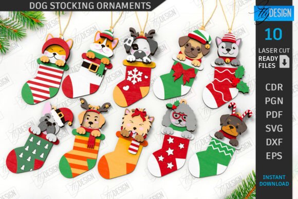 Download Christmas Dog Stocking Ornaments Bundle - Bundle Collection
