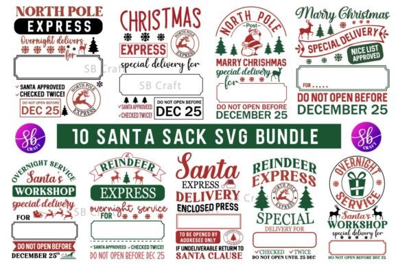 Download Santa Sacks 10 Designs SVG Bundle - Bundle Collection