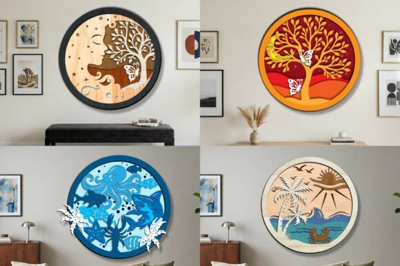 Download Laser Cut 3D Wall Decor SVG Bundle - Bundle Collection