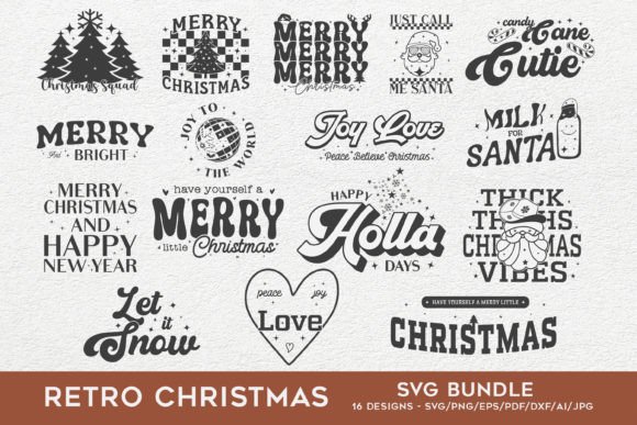 Download Retro Christmas Svg Bundle - Bundle Collection