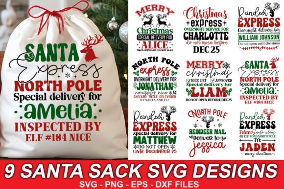 Download Santa Sack SVG Bundle, Christmas Designs - Bundle Collection