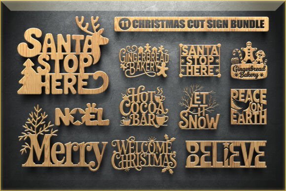 Download Christmas Cut Sign Bundle - Bundle Collection